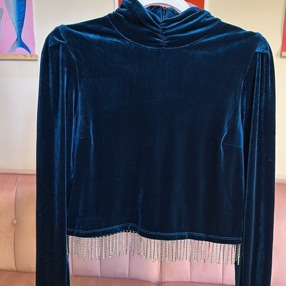 JOIE Blue Velvet Top (S) - Picture 2 of 6